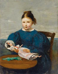 Kleines Mädchen mit einer Puppe